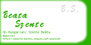 beata szente business card