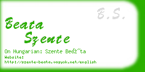 beata szente business card